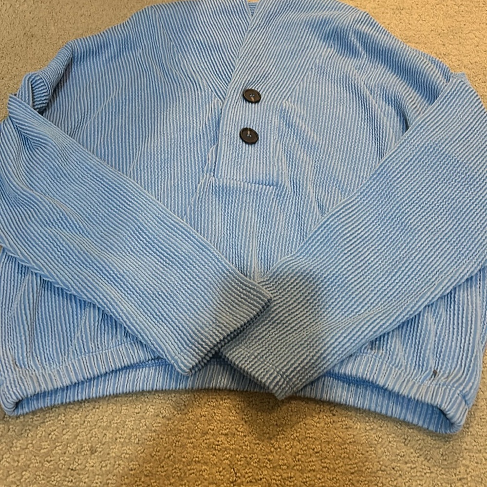 Blue shirt with buttons